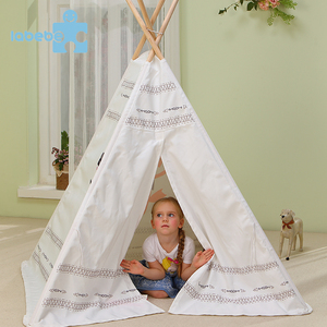 trendy children morden premium <strong>white</strong> wooden indoor play kids tent <strong>teepee</strong> - Product Image 1