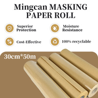 Papier de masquage Honfair recyclable, rouleaux jumbo en kraft, imperméable, pour la peinture automobile, la construction et la protection des surfaces.