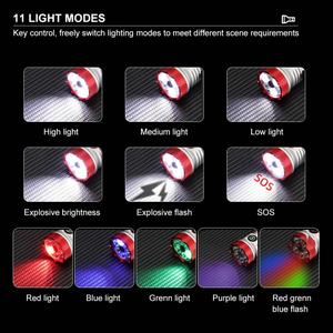Mini lampe torche LED rechargeable pour le camping et l'EDC, 7 LED, étanche, tactique, avec aimant, corps en aluminium - Product Image 5