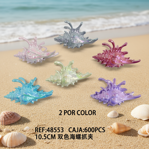 Fermacapelli a Forma di Conchiglia Bicolore 10,5cm Accessorio per Capelli da Donna - Product Image 3