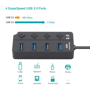 Hub USB Jmax P-ron 2026 de 4 Puertos con Interruptor de Encendido Individual e Indicador LED, Puertos 3.0, 4 en 1 - Product Image 3