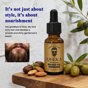 QBEKA Huile de Jojoba Biologique et Huile d'Argan de Haute Qualité pour Hommes - Hydratant <span class=keywords><strong>Barbe</strong></span> - Soulage les Démangeaisons et Adoucit la <span class=keywords><strong>Barbe</strong></span> - Product Image 1