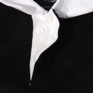 Custom 350gsm Long Sleeve Stripe Knitted Rugby Jersey for School <strong>Leavers</strong> Embroidered Patches on Football Jumper - Product Image 5