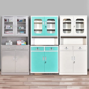 <span class=keywords><strong>Armoire</strong></span> à médicaments de style occidental moderne et simple, en acier épaissi, pour infirmerie, école, salle de santé, hôpital, clinique, en acier inoxydable - Product Image 1