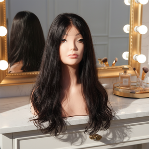 Perruque Kosher Juive en Cheveux Brésiliens, Légère, Hybride, à Pointes Simples et à Fixation par Tissage, Style Noir - Product Image 1