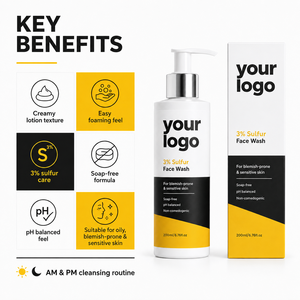 Limpiador Facial Diario de Marca Privada, Purifica las Imperfecciones, Mejora la Textura, Controla la Grasa, Calma la Irritación, Sin Jabón, con 3% de Azufre - Product Image 4