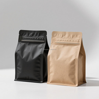 Sacs en papier kraft biodégradables à huit soudures latérales avec valve, qualité alimentaire, résistants à l'humidité, pour café moulu et aliments pour animaux de compagnie (vente en gros)