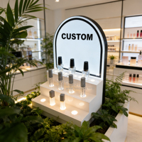 Support d'affichage de produits cosmétiques en acrylique PMMA de luxe sur mesure, design ODM, avec éclairage LED, pour boutique de produits cosmétiques
