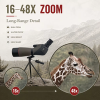 Longue-vue angulaire 16-48x70 BAK4 FMC HD avec zoom, étanche et anti-buée pour le tir sur cible, la chasse et l'observation des oiseaux