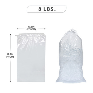 Sac à glace jetable avec cordon de serrage, 8 lb, 10 livres, grande capacité, épaissi, résistant aux basses températures, usage domestique - Product Image 6