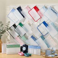 Pochette transparente en PVC JOYSUN NDLPT, étanche, pour le rangement d'outils, avec broderies florales roses et vertes, sac de rangement pour projets