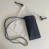 Sac de rangement pour lunettes de style coréen RR, en cuir premium, pochette de voyage tendance pour lunettes de soleil, sac à bandoulière pour lunettes d'extérieur