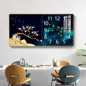 Restaurante Homedecor impresiones modernas póster paisaje animales cristal porcelana imagen reloj marco lujo pared arte reloj <span class=keywords><strong>pintura</strong></span> - Product Image 4