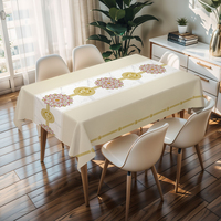 Nappe carrée en PVC vert clair RNPT, design imprimé, sans plis, avec rouleau de plastique pour table de cuisine