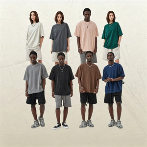 T-Shirt Vintage in Cotone Lavato 275gsm, Maglietta Oversize alla Moda con Spalle Scese, T-Shirt Unisex Streetwear - Product Image 1