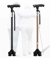 N02FC13- # H #     Canne télescopique en aluminium pour personnes âgées, bâton de marche à quatre pieds pour seniors, prix compétitif