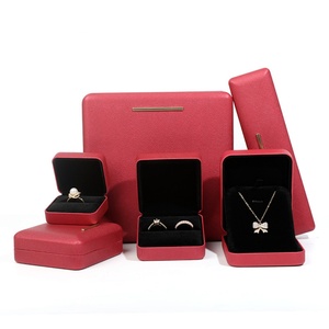 Wholesale Luxury Velvet PU Leather Jewelry Display <b>Box</b> Rectangle Shape High-End Storage for Rings <b>Earrings</b> Pendants - Product Image 2
