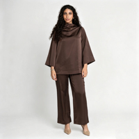 Vente chaude : Ensemble élégant en satin pour femme musulmane, en soie de Médine, tissu brillant, Abaya