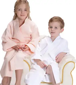 儿童保暖长袖浴袍男童女童动物图案天鹅绒儿童睡袍睡眠居家服由毛巾法兰绒制成
