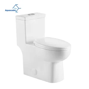 Aquacubic - Lavatório de cerâmica para banheiro, design moderno, lavagem com descarga dupla, vaso sanitário de cerâmica