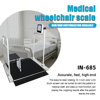 Pèse-personne médical pour fauteuil roulant avec écran LCD, mesure automatique de l'IMC, mains courantes antidérapantes et amortissantes, et connexion HIS