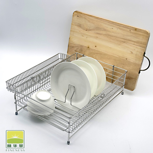 Étagère de rangement et d'organisation de cuisine avec panier égouttoir à vaisselle en acier inoxydable, support pour planches à découper et ustensiles de cuisine - Product Image 5