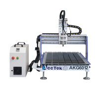 Routeur CNC compact 3 axes à refroidissement par eau 1,5 kW, moteur pas à pas, broche unique, pour la sculpture et le fraisage du bois, du métal et de la pierre (modèles 6090, 6012)