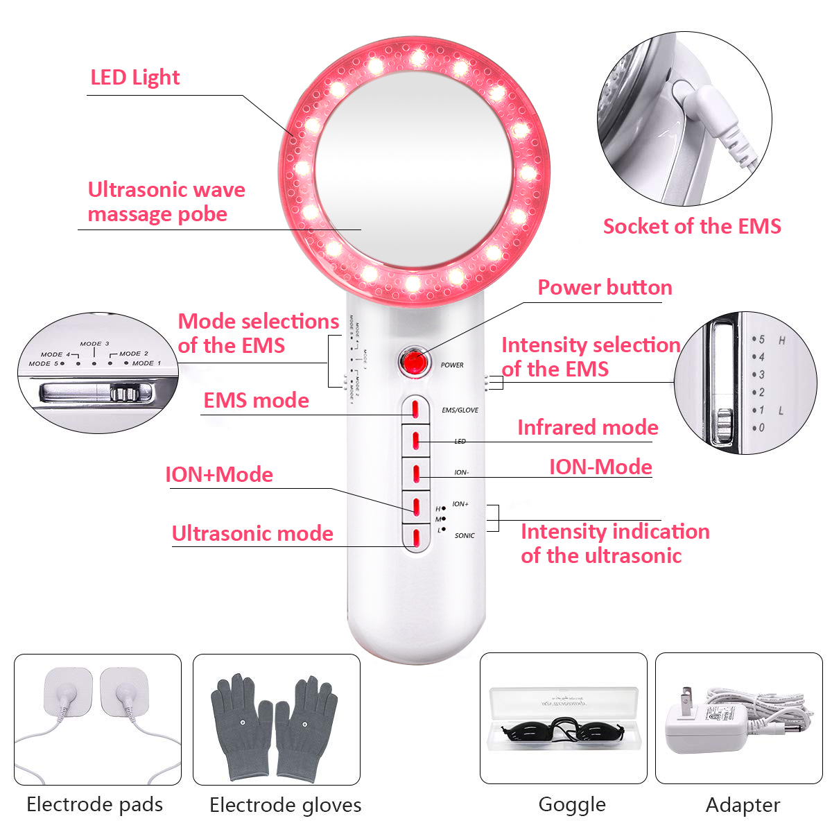 High Quality 6 in 1 Vibrating Beauty Device For Weight Loss Cavitation Body Slimming Machine