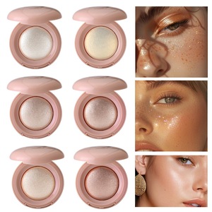 Paleta de Polvos Compactos Iluminadores Brillantes con Purpurina para Maquillaje de Rostro y Cuerpo, Polvo Contorneador Perlado - Product Image 6