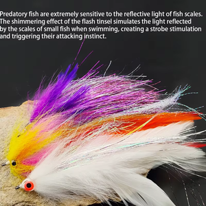 <span class=keywords><strong>Leurre</strong></span> de pêche à la mouche en eau salée 1/0 2/0 avec plume <span class=keywords><strong>pour</strong></span> poissons prédateurs - Product Image 4