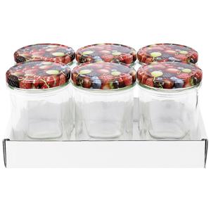 Bocaux de rangement avec couvercles imprimés de fruits rouges, lot de 6 récipients en verre pour la cuisine - Product Image 1