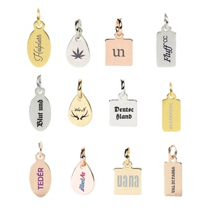 Targhetta in Metallo Argento Bronzo <span class=keywords><strong>per</strong></span> Gioielli con Logo, Charm Personalizzato con Design Opaco <span class=keywords><strong>per</strong></span> Ciondolo Rotondo Inciso - Product Image 4