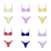 Nachhaltiges 2-teiliges Bikini-Set aus recyceltem Polyester, Badeanzug mit BH mit verstellbaren Trägern und Tanga-Unterteil mit niedrigem Bund