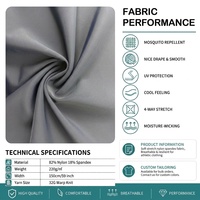 Tela Tricot Ecológica, Suave y de Secado Rápido, 220 g/m², 82% Nailon, 18% Elastano, para Trajes de Baño, OEM/ODM