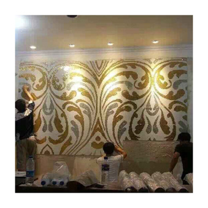 Gạch Khảm Vàng ZF Thêm Gạch Khảm Thủy Tinh Màu Trắng Trang Trí Tường Phòng Tắm Khảm Hoa Văn Nghệ Thuật Sang Trọng Trang Trí Tường Thủy Tinh Nghệ Thuật Trang Trí Nhà Cửa - Product Image 5