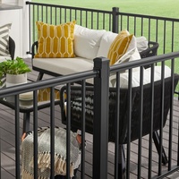 USA Outdoor Black Metal Aluminium Railing Deck Railing System Aluminum Rail Kit Balcon Aluminium Railing Personnalisation d'usine