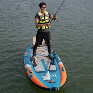 เรือคายัคพองลมสำหรับตกปลา 2 ที่นั่ง ยี่ห้อ OEM Logo Ocean รุ่น De Pesca แบบ Sport Drop Stitch ทำจากพลาสติก พร้อม SUP Board รุ่น MY14 Kayak OEM Logo Ocean Inf - Product Image 1