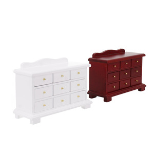 Gabinete de nueve compartimentos para bricolaje, almacenamiento de madera Retro para casa de muñecas, muebles, accesorios de escena para uso de juguetes y manualidades - Product Image 2