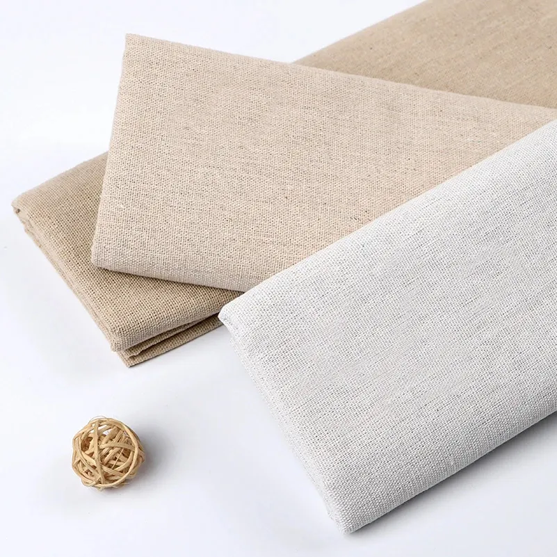 Занавес ткань хлопок льняная ткань бежевый для шитья домашнего декора ручной работы