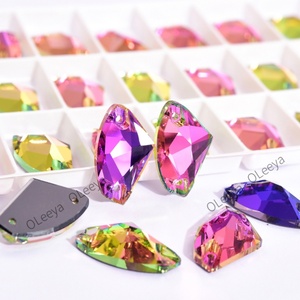 Oleeya 5A Bevel Axe Shape Crystal Rhinestone 17*28 Big Size Strass Flat Back Rhinestones for Garment Dressing <b>Bags</b> Shoes - Product Image 6