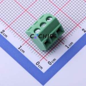 DB127S-3.5-3P-GN-S Screw Terminal Block P=3.5mm Connector ( Construction: 1x3P )( Pitch: 3.5mm )( Color: Green ) - Product Image 1