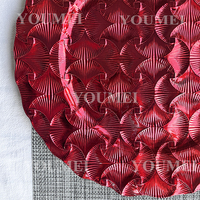 Personnalisé 13 pouces élégant fête Banquet rouge coquille Ginkgo Biloba rond en plastique rouge Table mariage assiettes de présentation pour le dîner