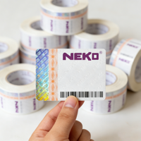 Autocollant adhésif en papier thermique à bande holographique argentée de sécurité personnalisée pour pièces mécaniques, utilisation anti-contrefaçon
