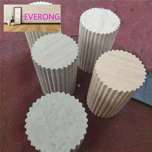 Nuevo diseño de piedra muebles para el hogar Decoración Pedestal Base redondo natural mármol travertino plinto - Product Image 2