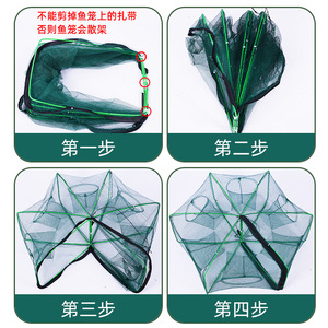 Bẫy mặt đất gấp bẫy cá Tôm Minnow Cua mồi lưới đúc bẫy tôm câu cá bẫy tự động - Product Image 5