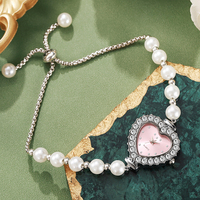 Montres pour femmes W148, nouvelle mode, décoration en alliage, quartz, style preppy de luxe, petit cadran, bracelet en perles