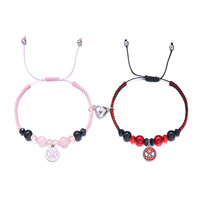 Bracelet magnétique en forme de cœur fait main, réglable, assorti pour les couples, avec breloque animale
