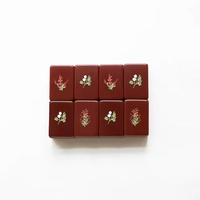 Jeu de tuiles de mahjong américain en acrylique brun chocolat, 160 pièces, portable, de luxe, moderne, pliable, élégant, style chinoiserie, pour divertissement