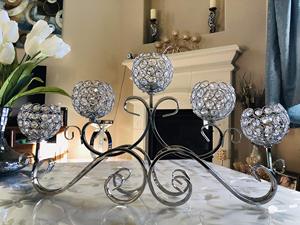 Candelabro de <span class=keywords><strong>cristal</strong></span> Mesa horizontal Candelabro de pie Centro de mesa de boda Candle Hold - Product Image 5