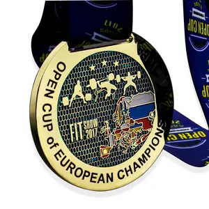 पदक निर्माता कस्टम व्यक्तिगत सस्ते सम्मान पुरस्कार धातु 3D सोना मढ़वाया खेल दौड़ पदक